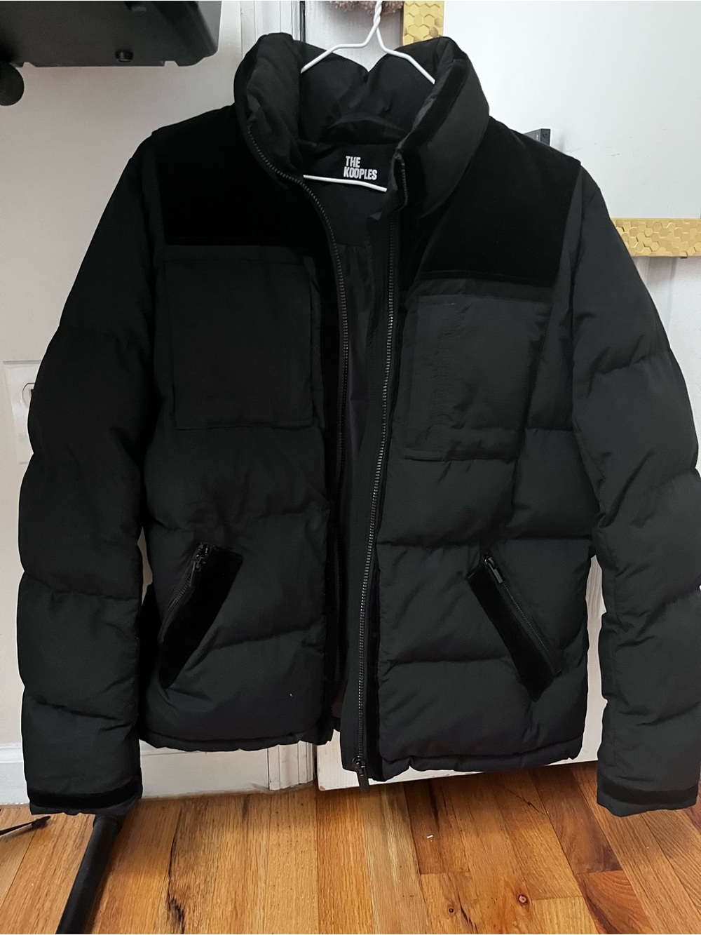 The Kooples Black Quilted Puffer Jacket